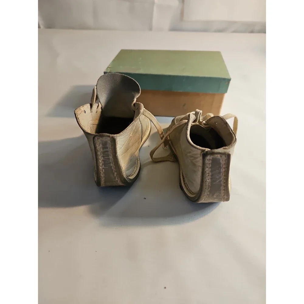 Vintage Red Goose White Leather Kids Shoes Genuine Leather Soles